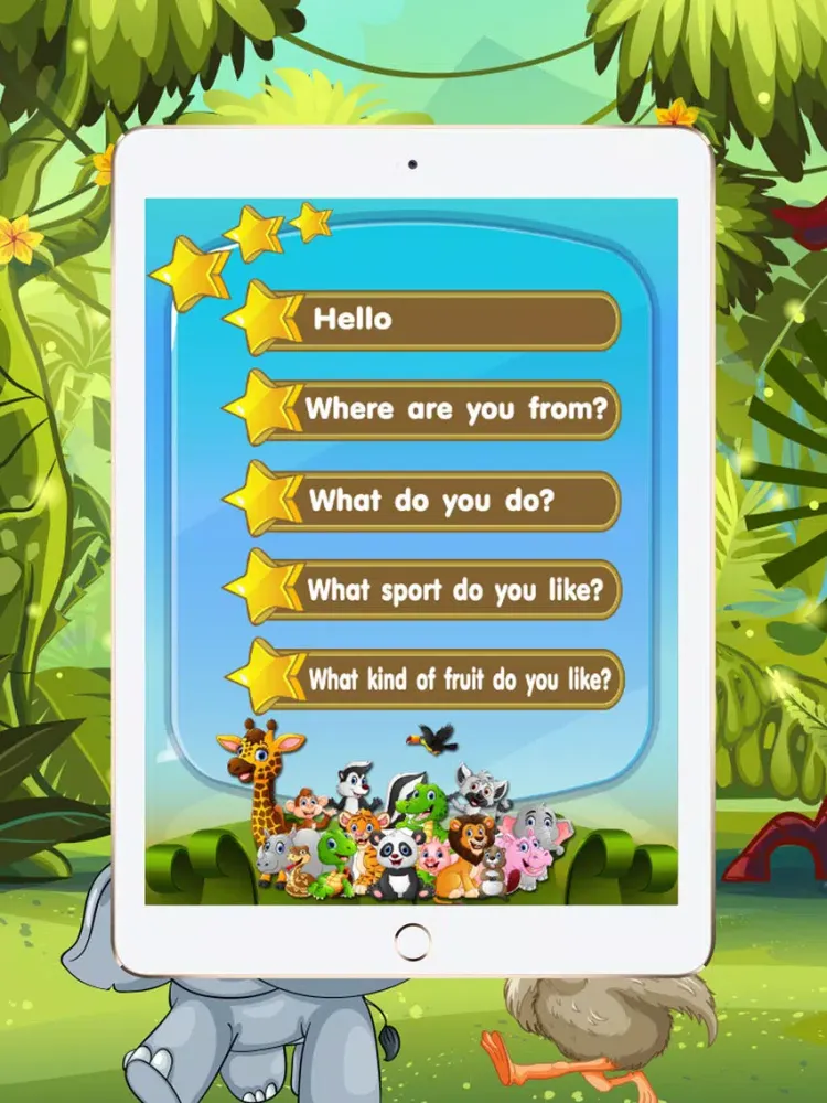 Tangkapan layar Learn English conversation for kids : Enhance the skills of listening, reading English. iPad 