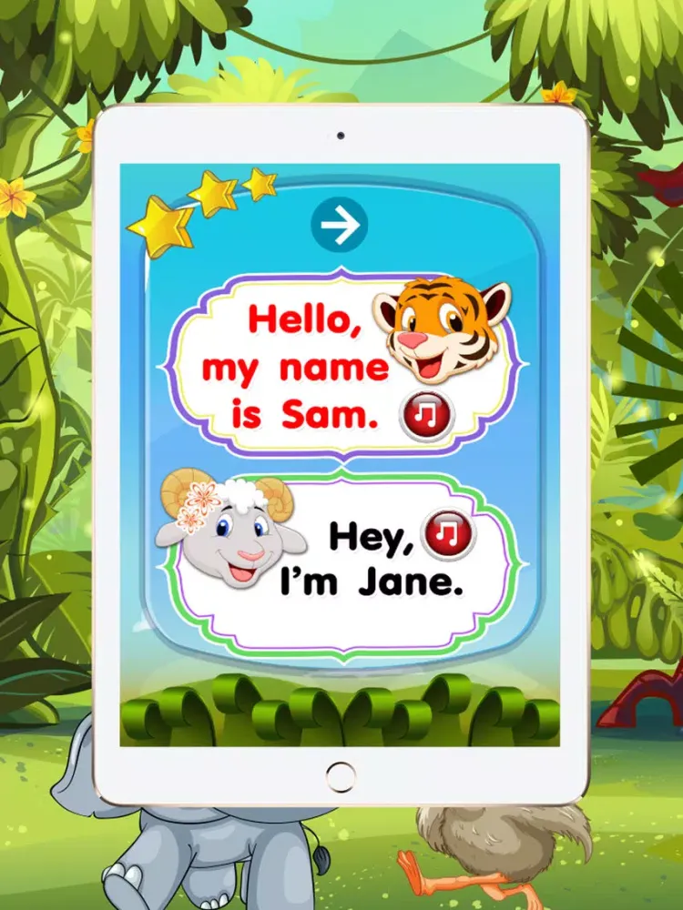 Tangkapan layar Learn English conversation for kids : Enhance the skills of listening, reading English. iPad 