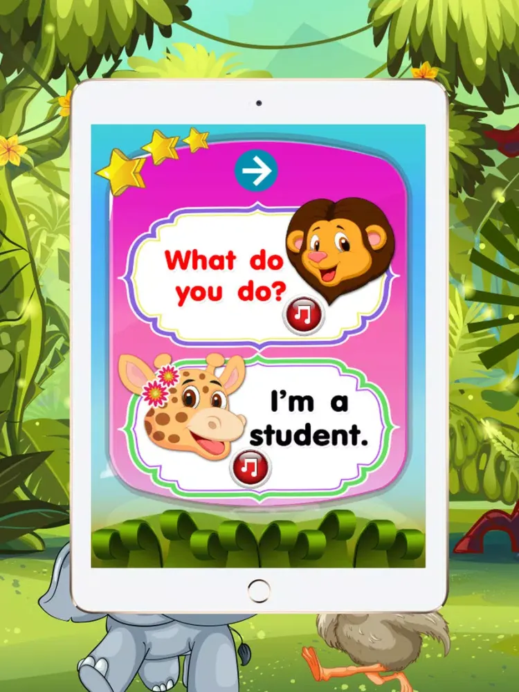 Tangkapan layar Learn English conversation for kids : Enhance the skills of listening, reading English. iPad 