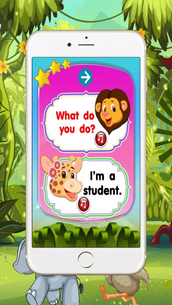 Tangkapan layar Learn English conversation for kids : Enhance the skills of listening, reading English.
