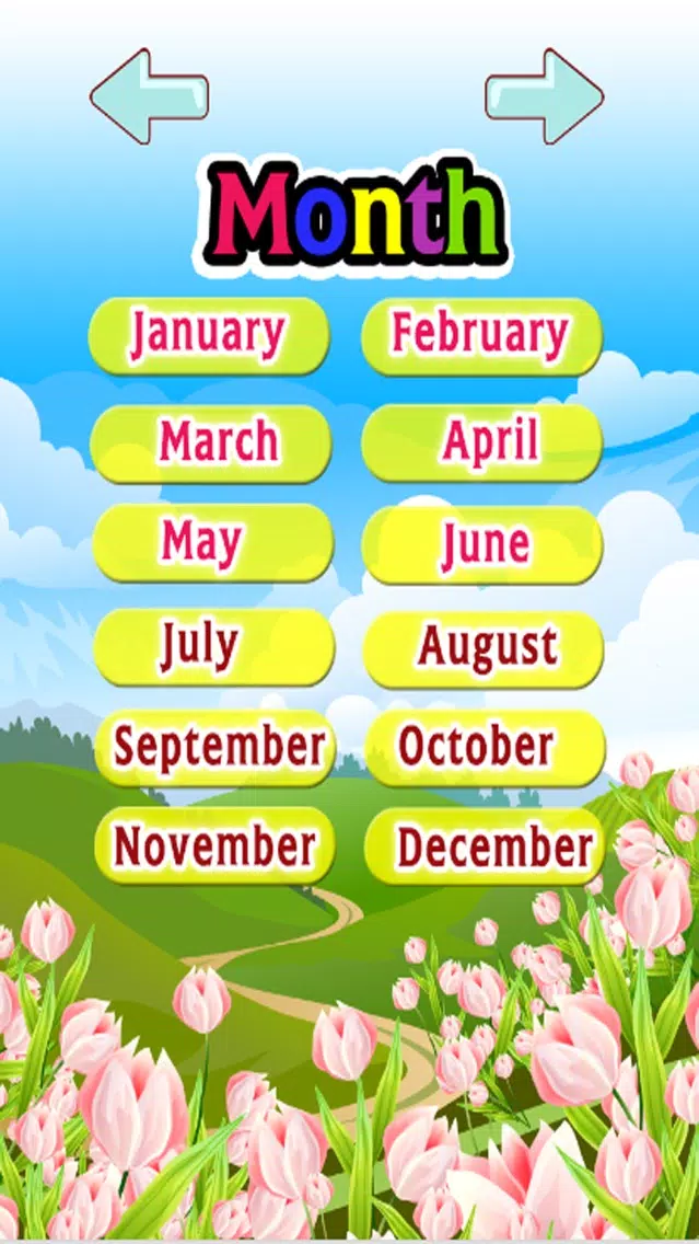 Learn English : Vocabulary : free learning Education games for kids : Days : Screenshots