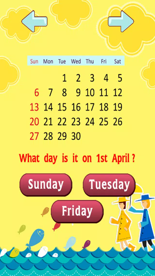 Learn English : Vocabulary : free learning Education games for kids : Days : Screenshots
