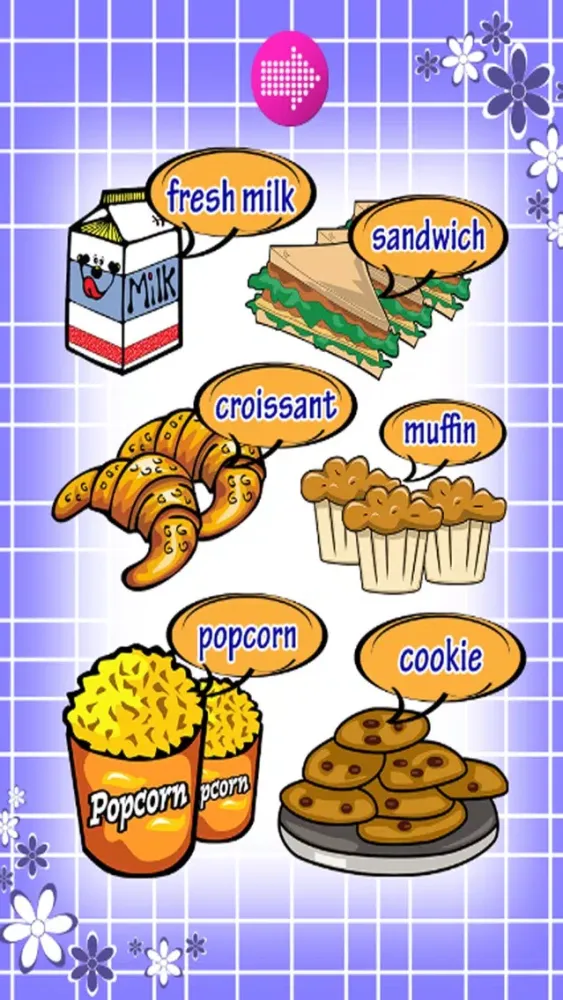 Скриншоты Learn English : Vocabulary - basic : free learning Education games for kids : foods :