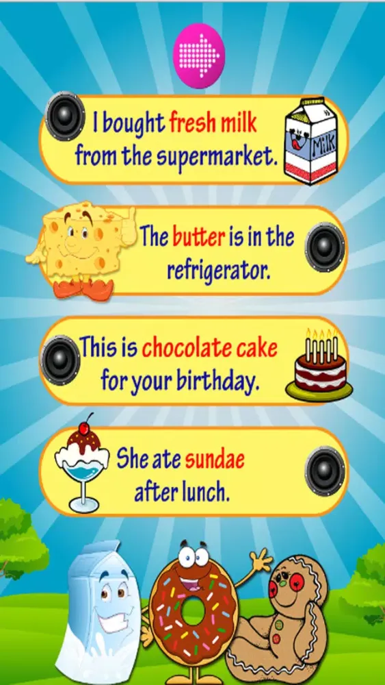 Скриншоты Learn English : Vocabulary - basic : free learning Education games for kids : foods :