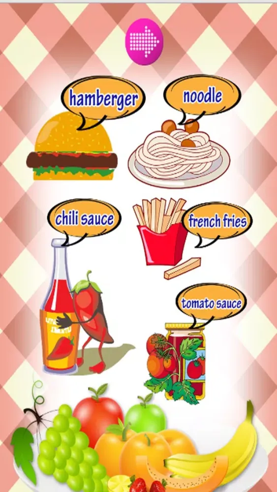 Скриншоты Learn English : Vocabulary - basic : free learning Education games for kids : foods :