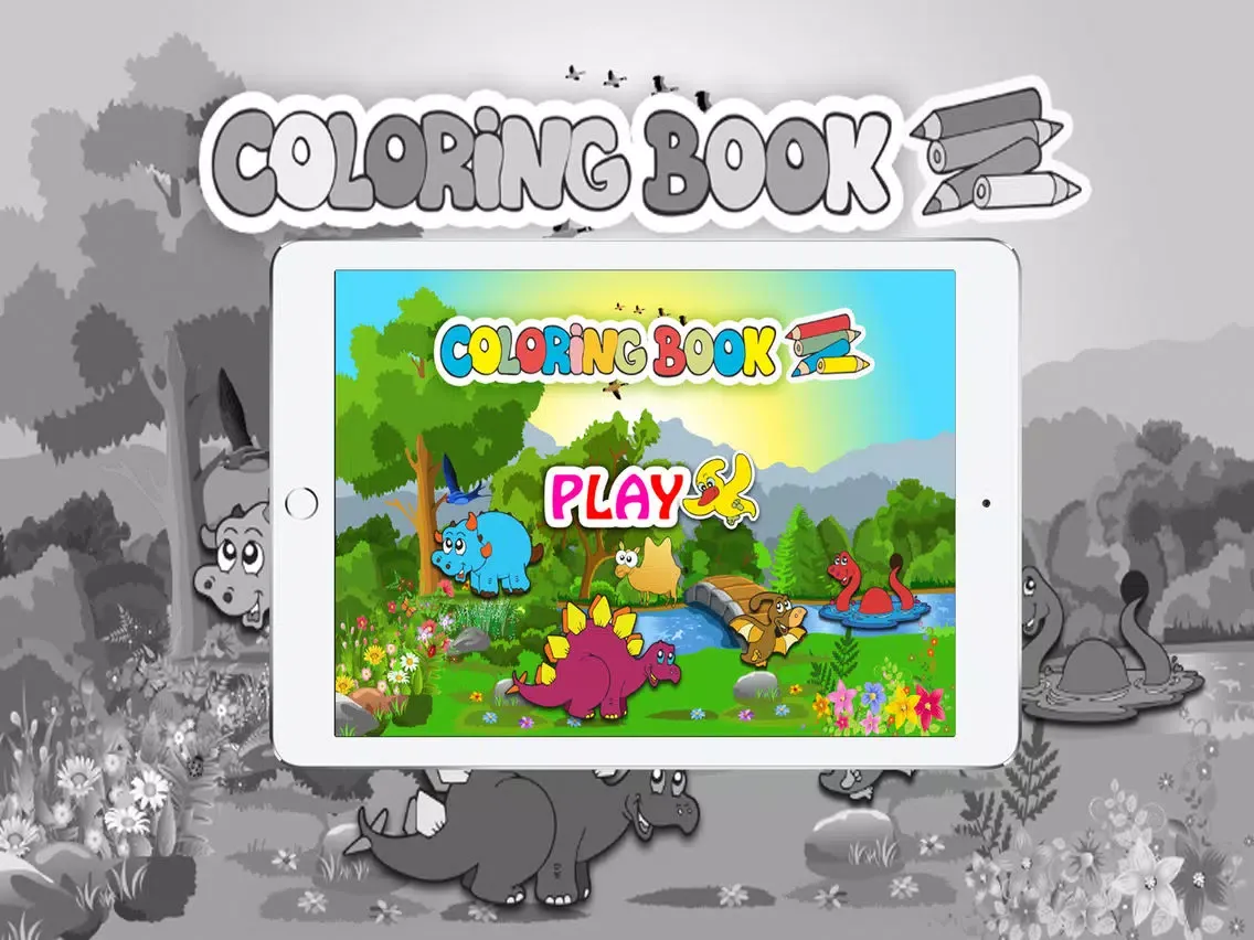 Ảnh chụp màn hình của Coloring books (Dinosaur) : Coloring Pages & Learning Educational Games For Kids Free! iPad 