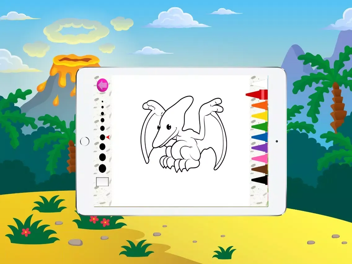 Screenshot di Free Color Book (dinosaur), Coloring Pages & Fun Educational Learning Games For Kids! iPad 