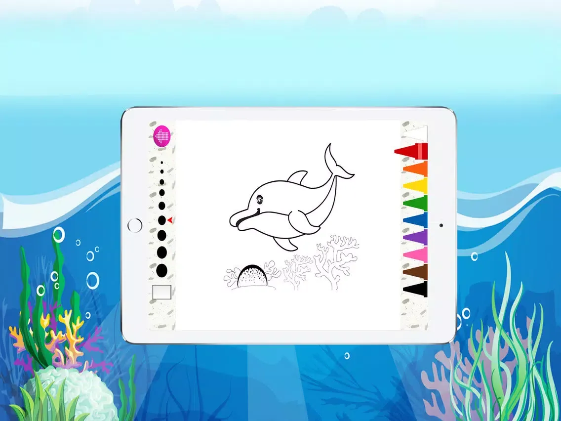 Tangkapan skrin Free Color Book (Fish), Coloring Pages & Fun Educational Learning Games For Kids! iPad 