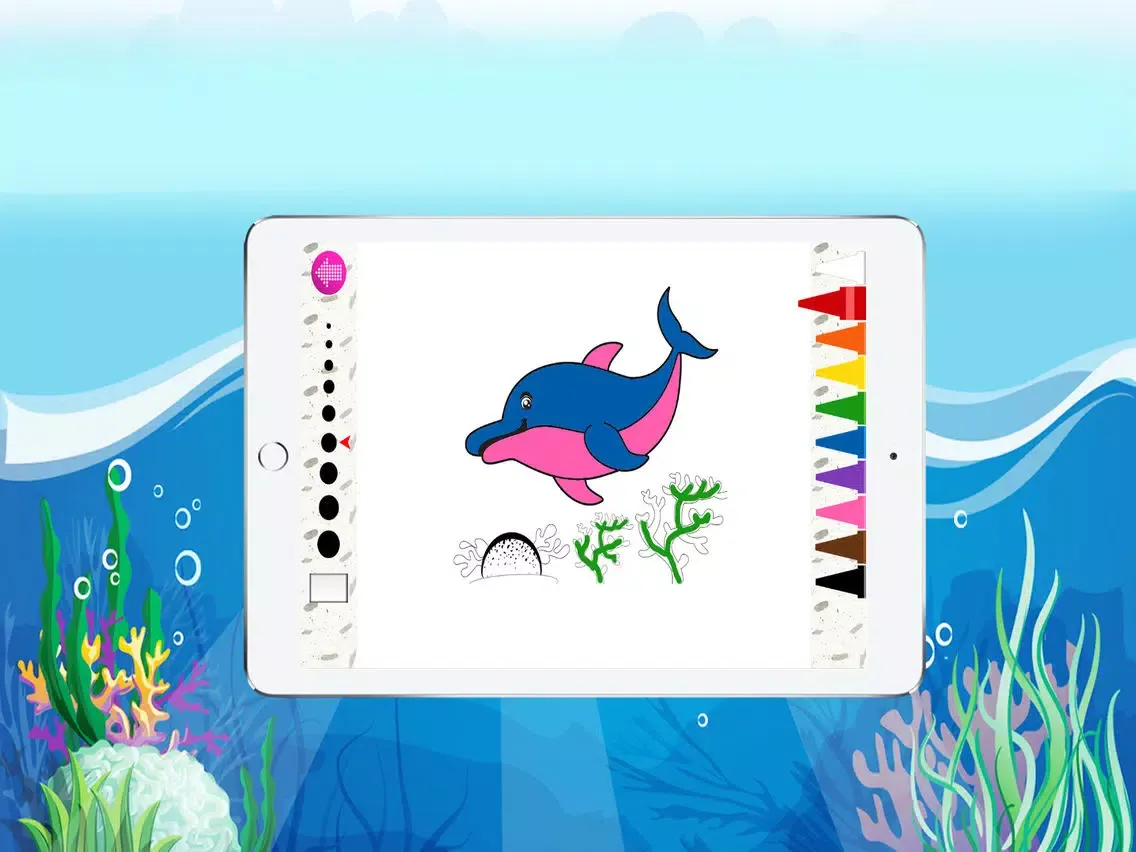 Tangkapan skrin Free Color Book (Fish), Coloring Pages & Fun Educational Learning Games For Kids! iPad 