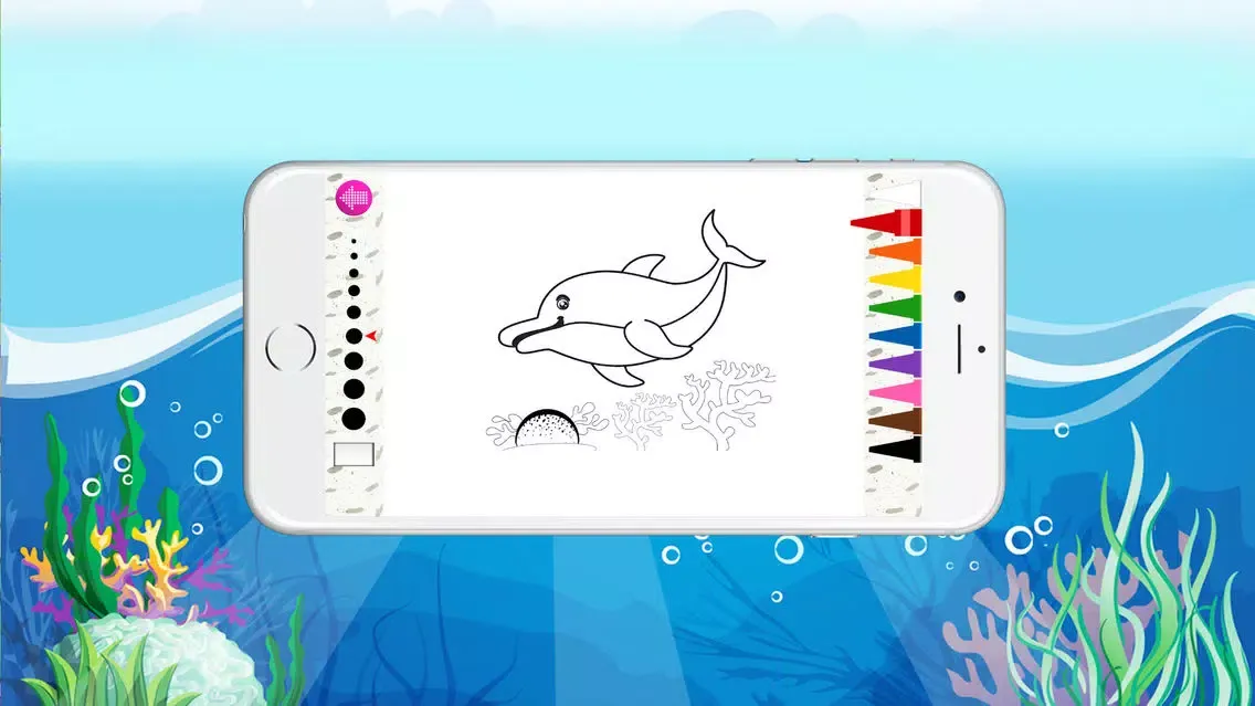 Tangkapan skrin Free Color Book (Fish), Coloring Pages & Fun Educational Learning Games For Kids!
