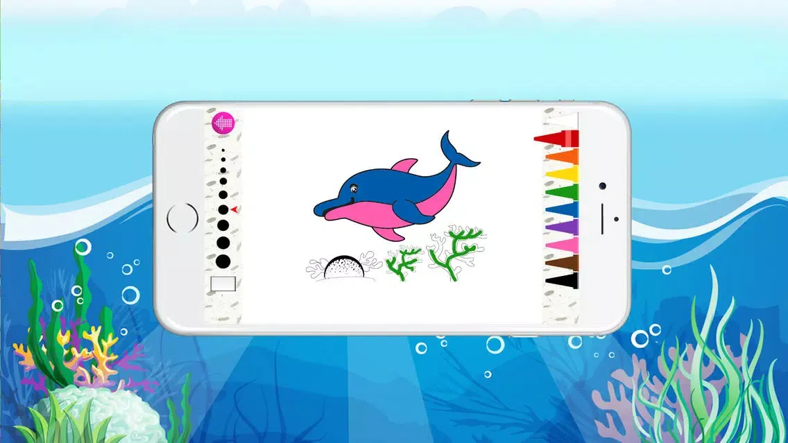 Tangkapan skrin Free Color Book (Fish), Coloring Pages & Fun Educational Learning Games For Kids!