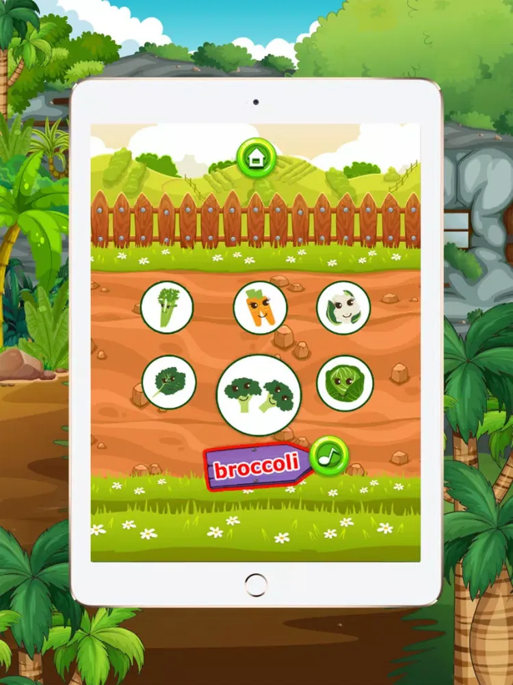 Screenshot di Learn English beginners : vegetables : learning games for kids - free!! iPad 