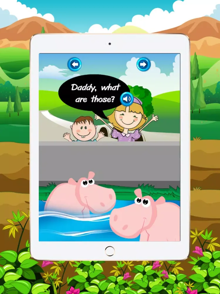 Learn English conversation for kids (Zoo) : Enhance the skills of listening, reading English. iPad  سکرین شاٹس