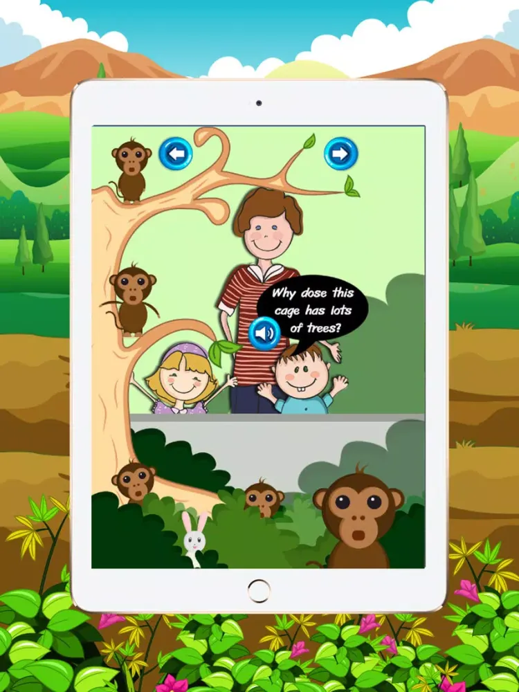 Learn English conversation for kids (Zoo) : Enhance the skills of listening, reading English. iPad  سکرین شاٹس