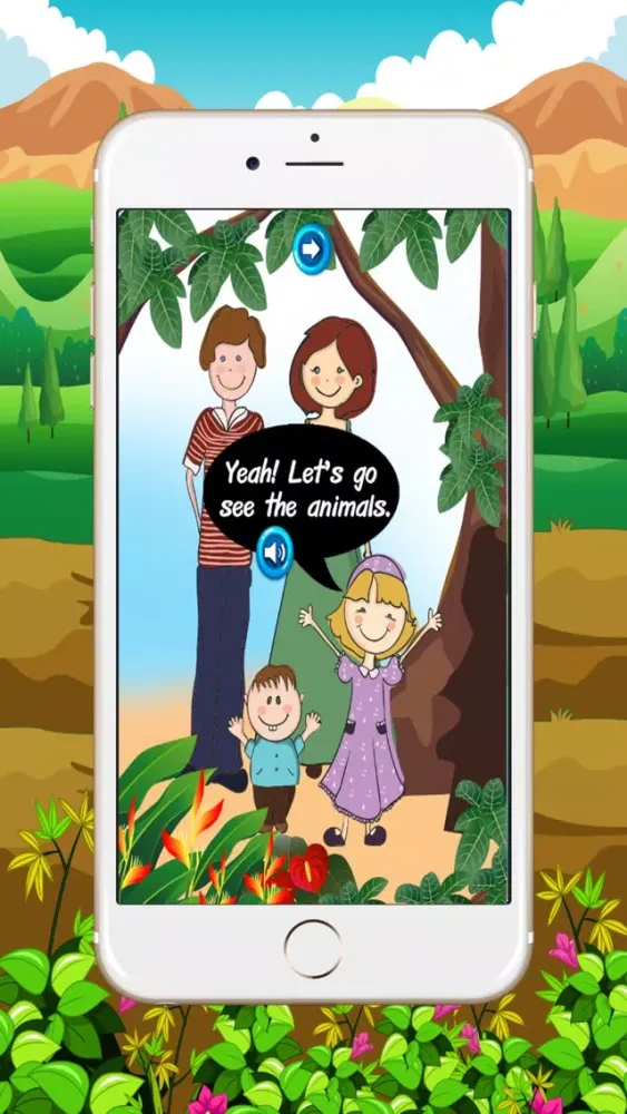 Learn English conversation for kids (Zoo) : Enhance the skills of listening, reading English. سکرین شاٹس