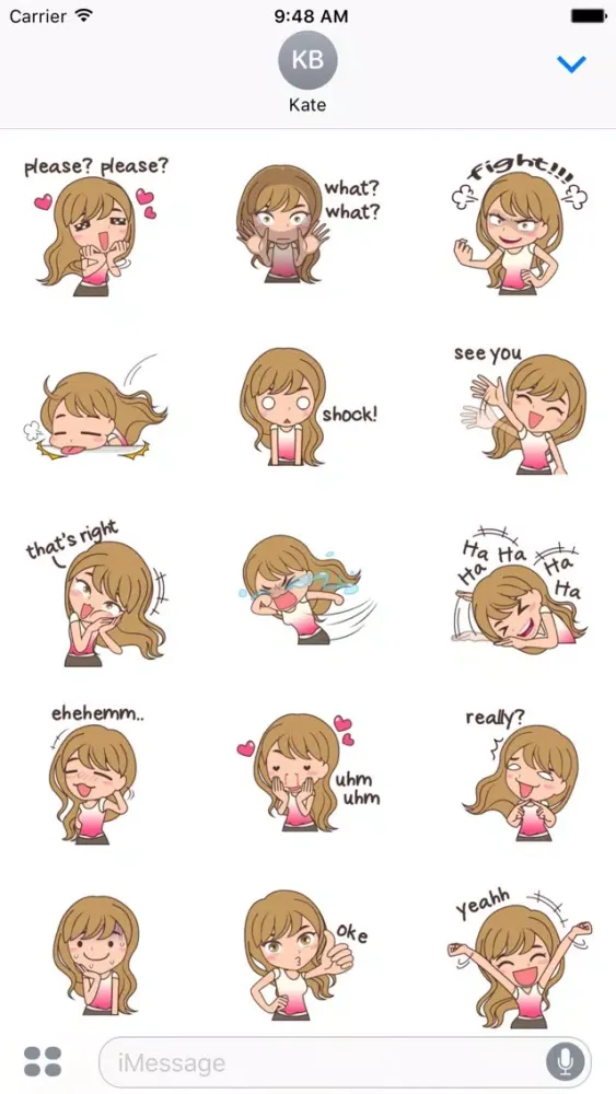 Screenshot di Cheerful Girl Sticker for iMessage by AMSTICKERS