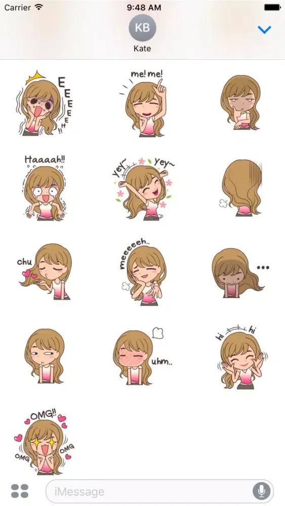 Screenshot di Cheerful Girl Sticker for iMessage by AMSTICKERS