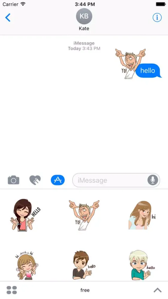 Free Hello Sticker for iMessage Screenshots