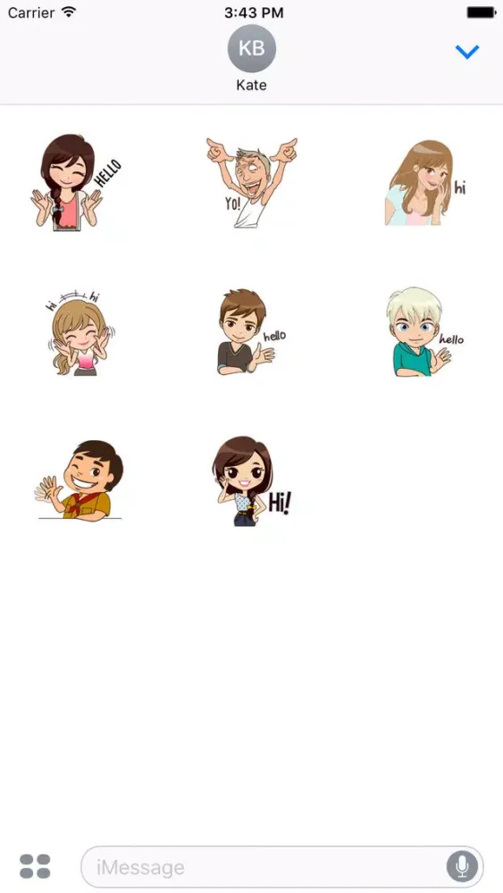 Free Hello Sticker for iMessage Screenshots