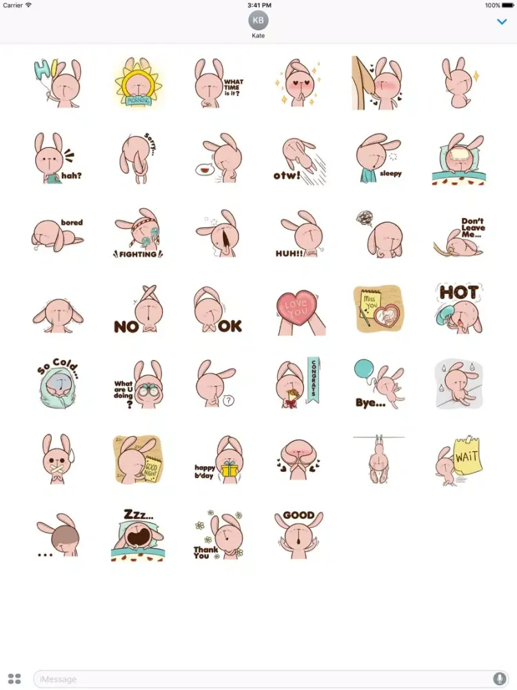 Capturas de tela do Pinky Rabbit Sticker iPad 