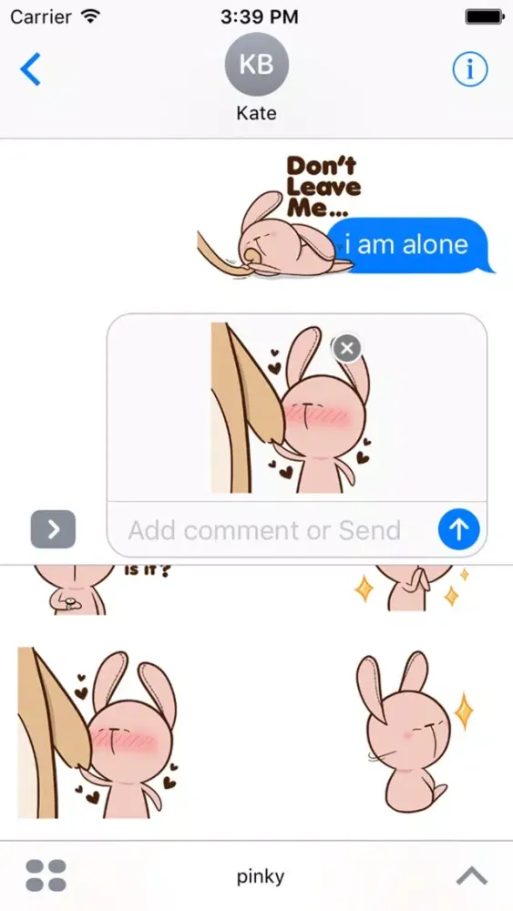 Capturas de tela do Pinky Rabbit Sticker