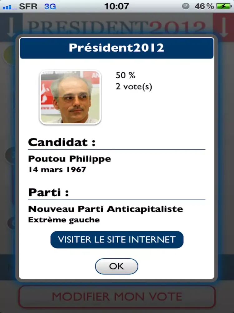 Ảnh chụp màn hình của Président 2012 iPad 