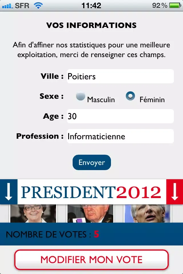 Ảnh chụp màn hình của Président 2012