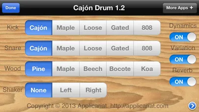 Tangkapan skrin Cajón Drum