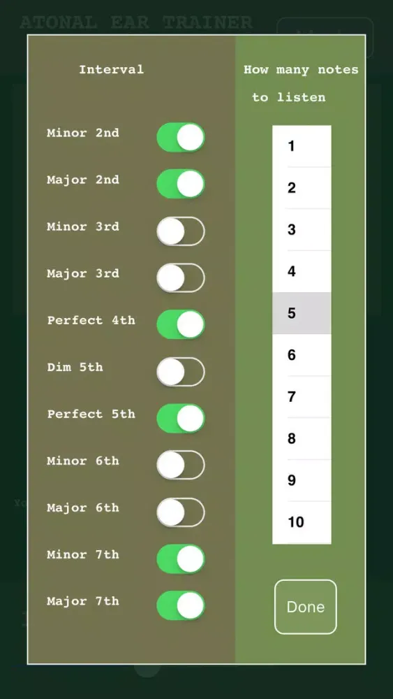 Screenshot di ATONAL EAR TRAINER - Advanced Ear Training Technique
