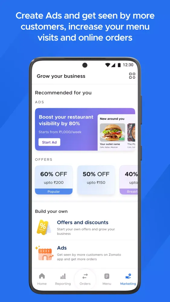 Ảnh chụp màn hình của Zomato Restaurant Partner