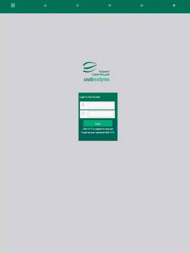 Customer App for Saudi Readymix Concrete Co. Ltd. iPad  Screenshots