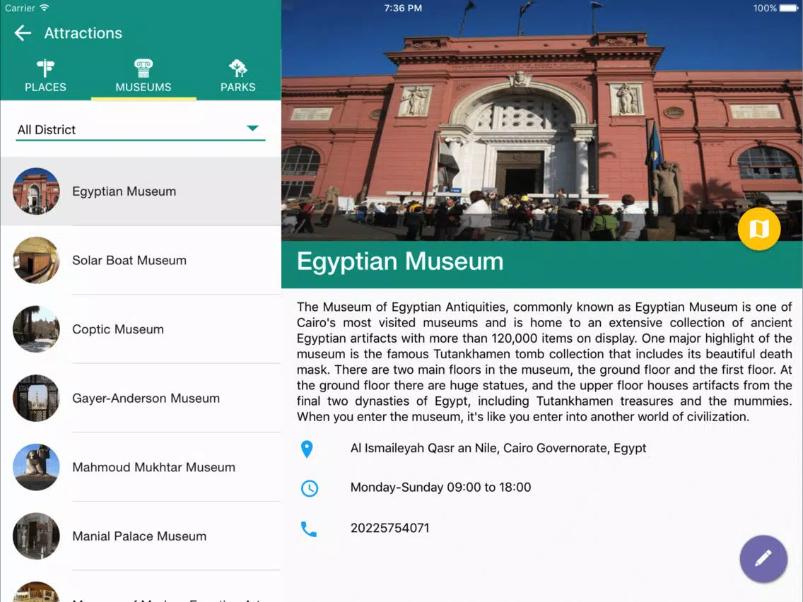Tangkapan skrin Cairo Travel - Pangea Guides iPad 