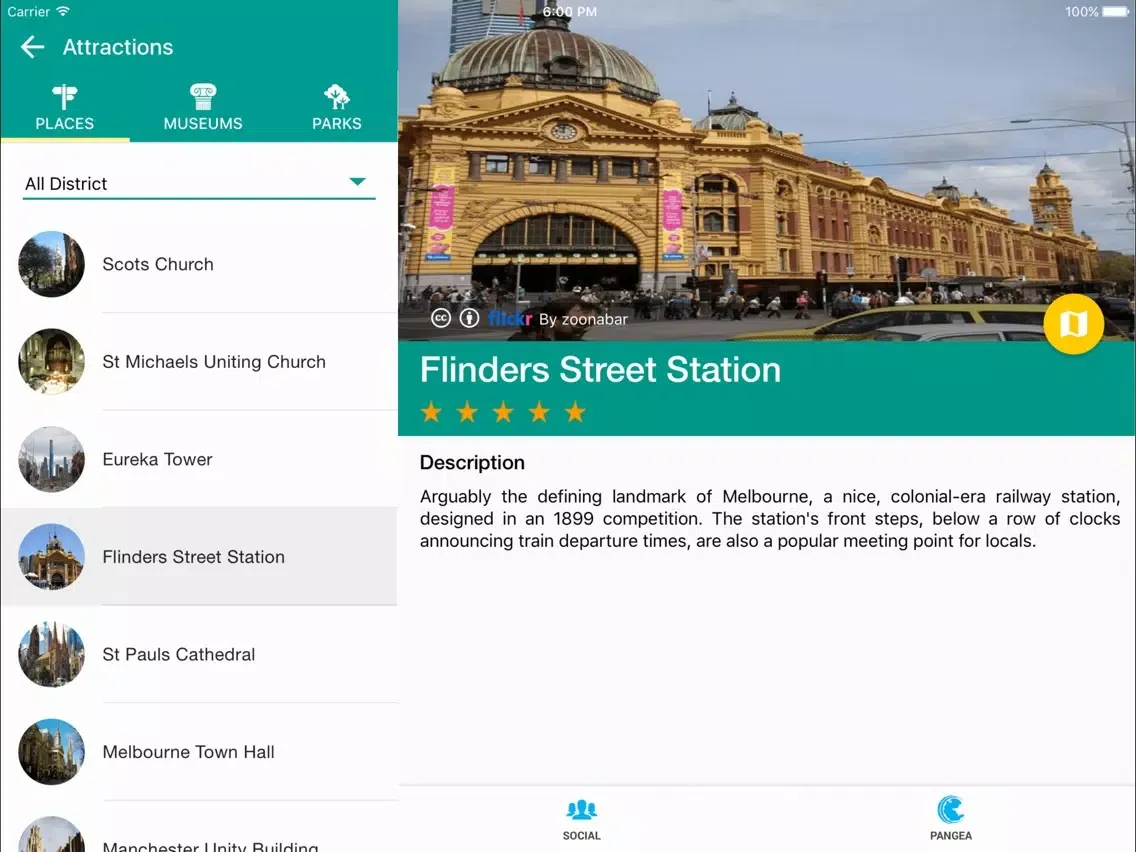ภาพหน้าจอของ Melbourne Travel Pangea Guides iPad 