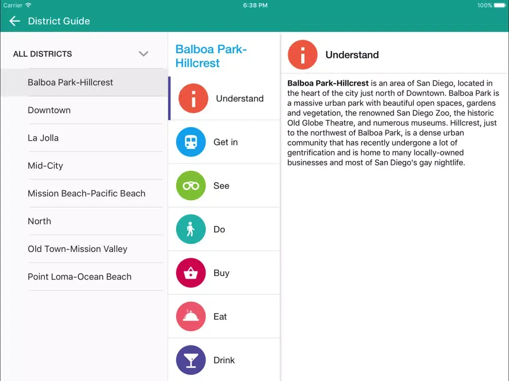 San Diego Travel Pangea Guides iPad 应用截图