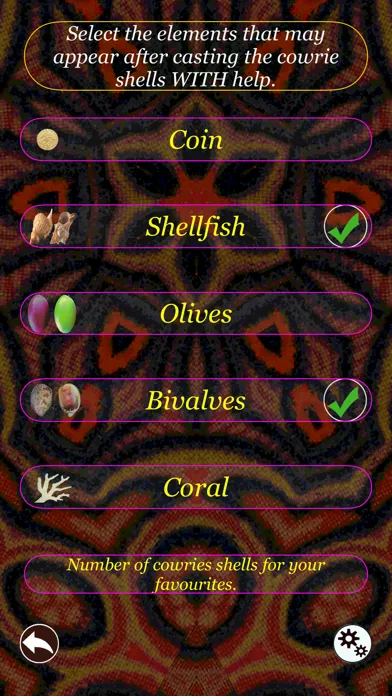 Captures d'écran de My divination cowrie shells
