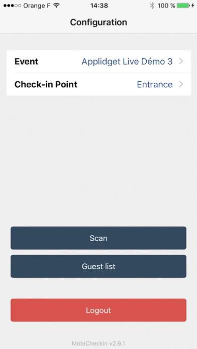 Tangkapan layar Eventmaker Check-in