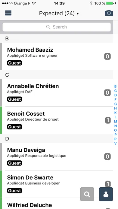 Tangkapan layar Eventmaker Check-in