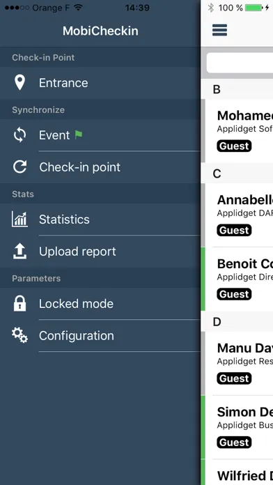 Tangkapan layar Eventmaker Check-in