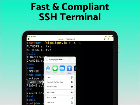 SSH Files – Secure ShellFish iPad  Screenshots
