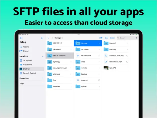SSH Files – Secure ShellFish iPad  Screenshots