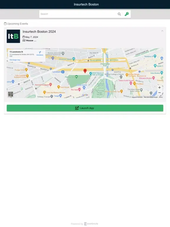 Capturas de tela do Insurtech Boston iPad 