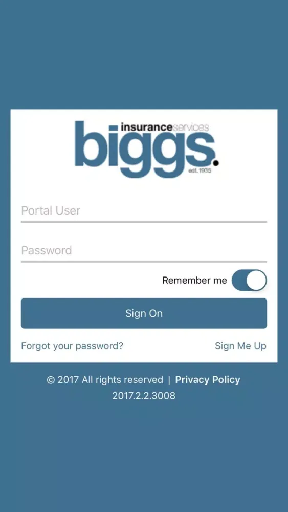ภาพหน้าจอของ Biggs Insurance Svcs Online