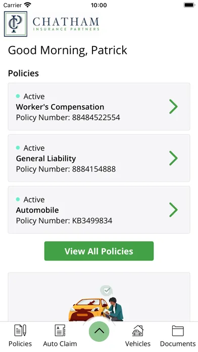 Capturas de tela do Chatham Insurance Online