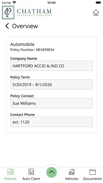 Capturas de tela do Chatham Insurance Online