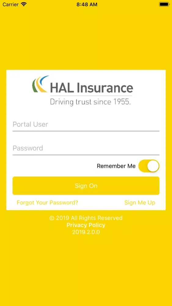 HAL Insurance - My Account Screenshots