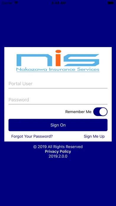 Nakazawa Ins. Services Online スクリーンショット
