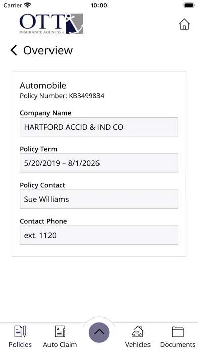 Capturas de tela do Ott Insurance Agency