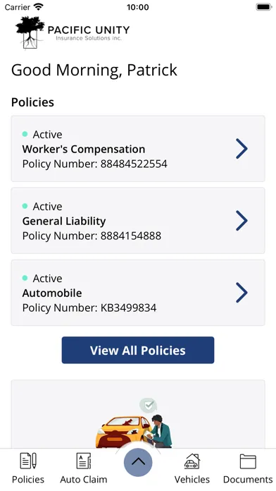 Pacific Unity Insurance Online Screenshots