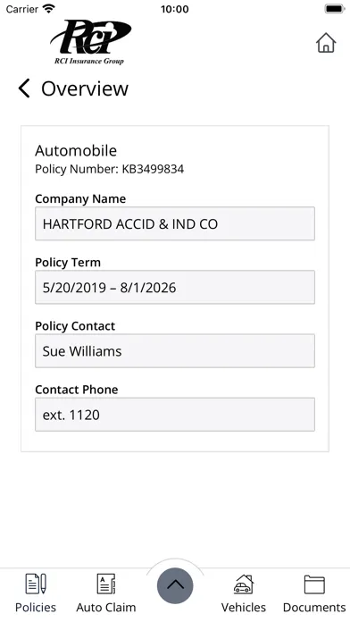 RCI Insurance Screenshots