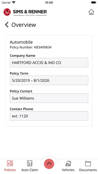 Sims Insurance Inc. Online Screenshots